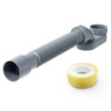 Flexible Freestanding Tub Drain Kit, Low Profile Flat P Trap
