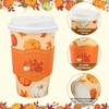 50 Pcs 16oz Fall Disposable Coffee Cups Pumpkin Maple Leaves