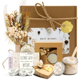 JMHACHY Spa Gifts for Women - Mothers Day Gifts for Mom, Self Care Kit, Birthday Anniversary Care Package Ideas for Wife Girlfriend Her from Daughter Husband Friend, 8PCS Items with Natural Themed