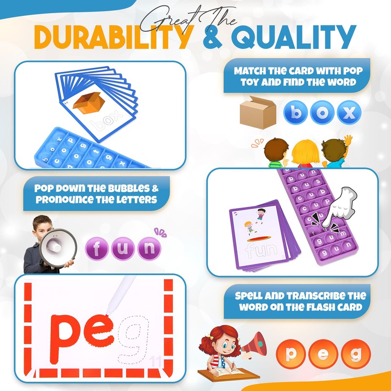 Interactive Phonics Word Pop Game (Ages 4+) - Educational Learning