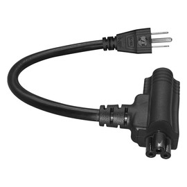 JORINDO 0.32M/1FT Nema 5-15P to Nema 5-15R+C5 Piggyback Power Cord,American Standard 3Pole Male to Female+ 3 Prong C5 Plug Power Cable Cord,NEMA 5-15P to C5 SJT 14AWG Pure Copper Cable