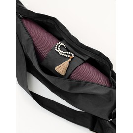 Yogamatters Organic Cotton Zip Up Yoga Bag | Mat Carrier Shoulder Strap Bag (Black)