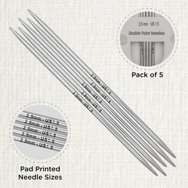 KnitPro 10 cm x 2.5 mm Nova Double Pointed Needles, Silver