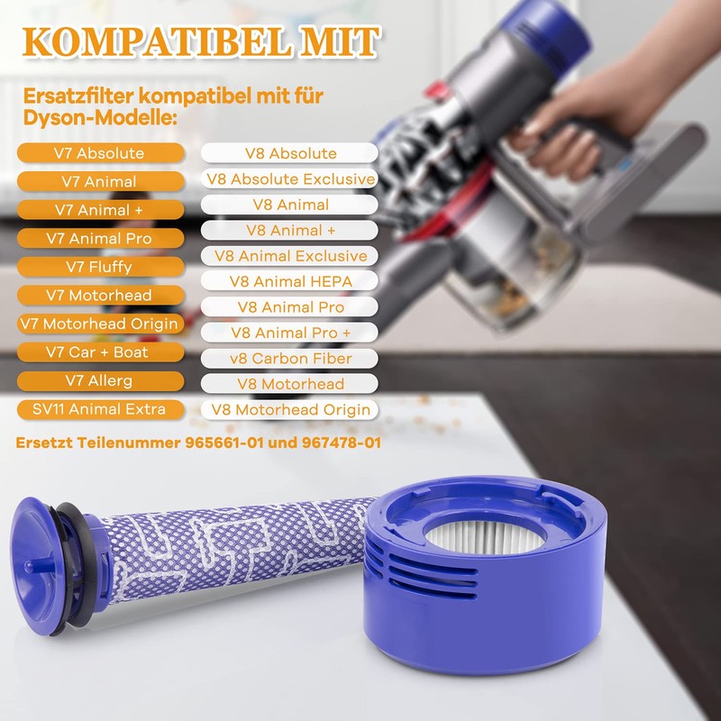 2 HEPA Post Filters and 2 Pre Filters Replacement Compatible