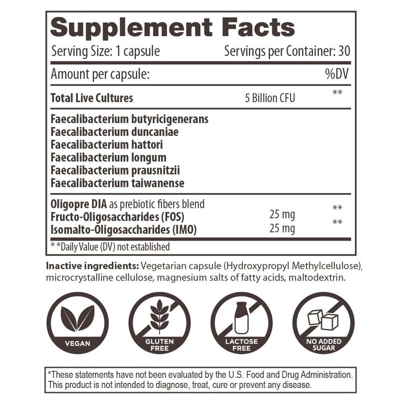 Renewbiome FAECALIBACTERIUM - Probiotic with Faecalibacterium Prausnitzii - 5 Billion