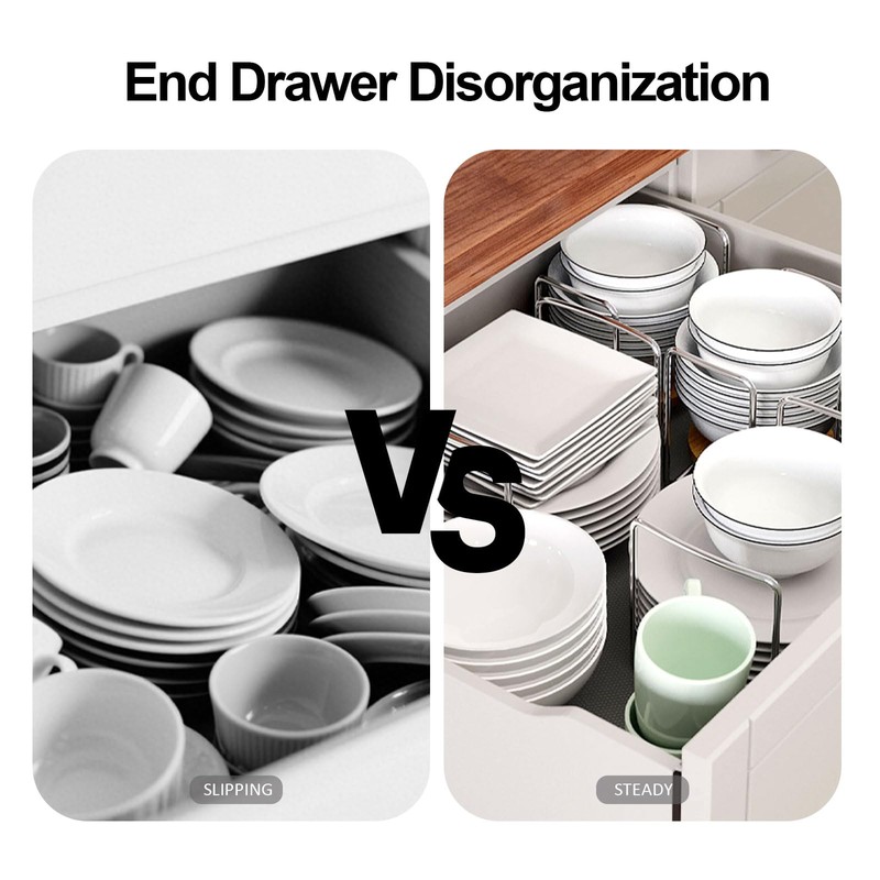 Dish Rack for Kitchen Countertop Organizer - Bamboo Plate Organizer