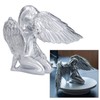 Silver Angel Wing Statue Standing Sculpture Resin Desktop Garden Ornament