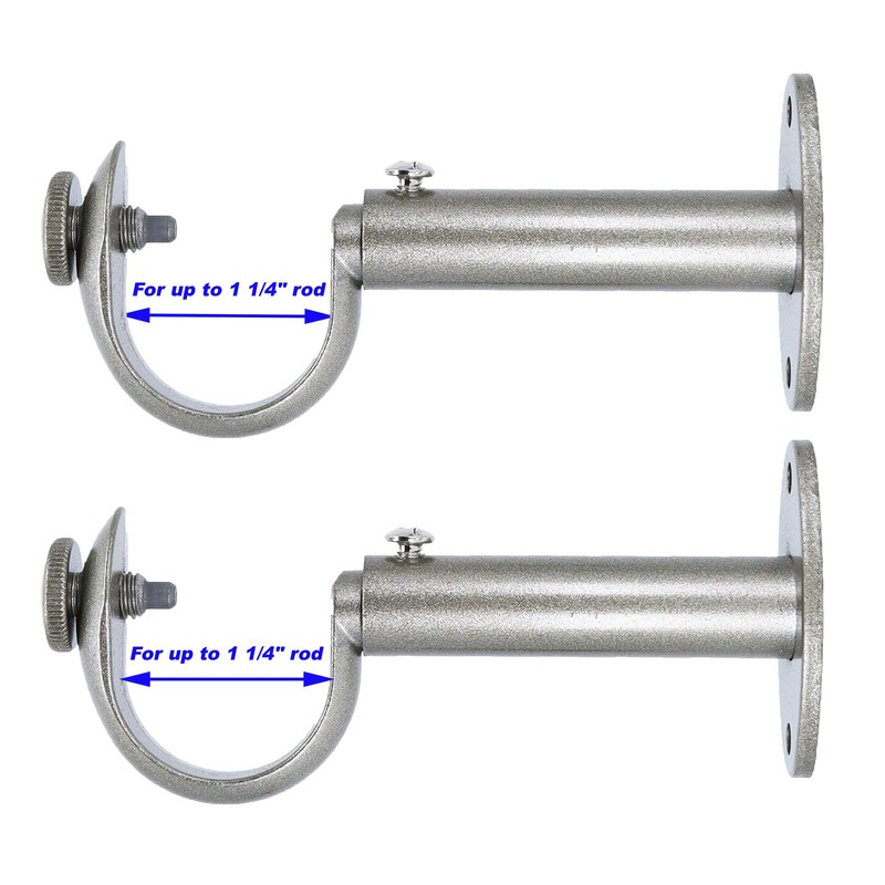 MERIVILLE Set of 2 Pewter Zinc Curtain Drapery Rod Bracket