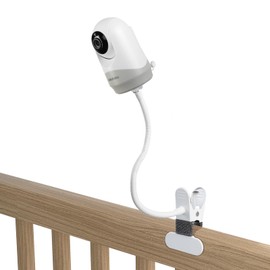 Flexible Clip Clamp Mount Compatible with HelloBaby HB6550/HB65/HB6550 pro/HB66/HB248 - Baby Monitor Holder/Shelf/Stand for Crib Nursery 360°