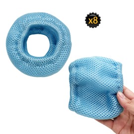 Rhsemi Pack of 8 Protective Nets Compatible with Whirlpools Filter, Pool Bubble Spa Accessories, 90 Pleats Strainer Replacement Filter (Blue)