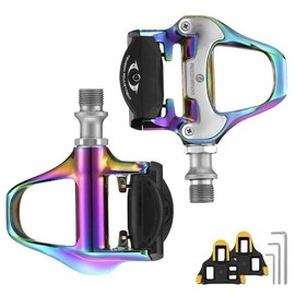 ROCKBROS Road Bike Pedals Lightweight Clipless Bicycle Pedals with Cleats Set Compatible with SPD-SL System - specification: LP-RD2BK