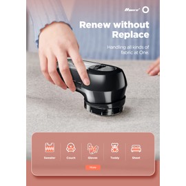 Bymore Fabric Shaver, Lint Remover, Lint Shaver Defuzzer Sweater Shaver for Clothes and Furniture AC Adapter Operated Pill Fuzz Remover (Space Black)