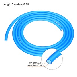 sourcing map PVC Petrol Fuel Line Hose 5mmx8mm 2m Blue for Chainsaws Lawn Mower String Trimmer Blowers Small Engines