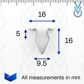 VVO Fasteners Metal Centre Console Trim Fastener Clip Silver (Pack of 10)