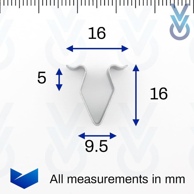VVO Fasteners Metal Centre Console Trim Fastener Clip Silver (Pack
