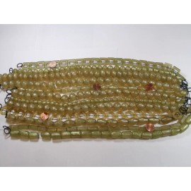 12 Strands 15" Assorted Shapes and Sizes Yellow-Green Resin Beads Lot (Q-5)