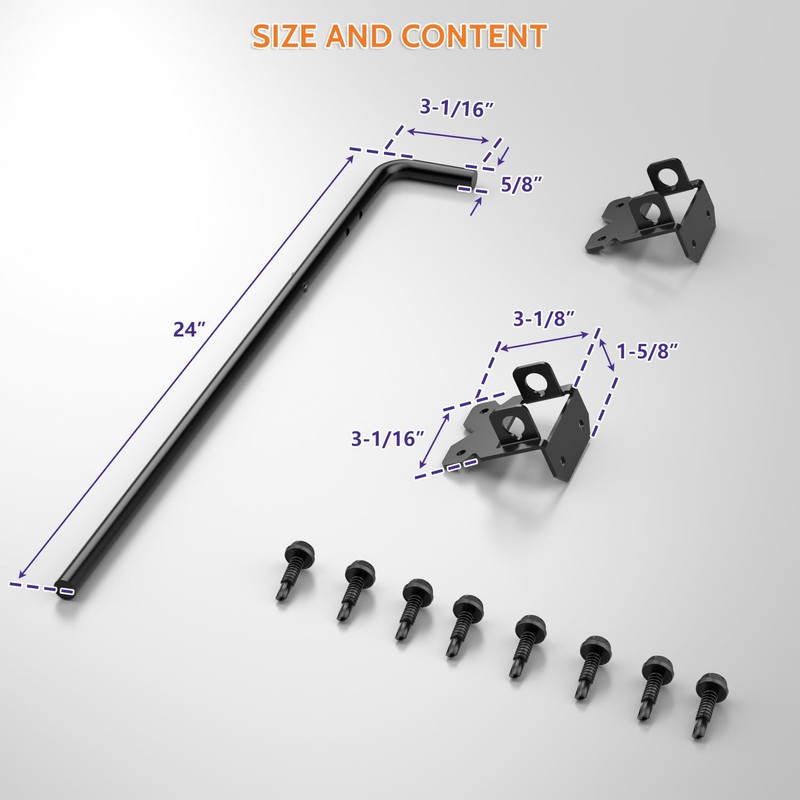 SKYSEN Self-Closing Fence Gate Hinges, Latch, and 24" Drop Rod