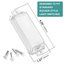 CLYMENE 4 Pack Light Switch Cover Guard, Child Proof Wall Switch Cover Protects Your Lights or Switches from Being Accidentally Turned ON or OFF by Children and Adults, Rocker Style (Clear)