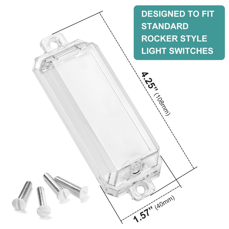 CLYMENE 4 Pack Light Switch Cover Guard, Child Proof Wall