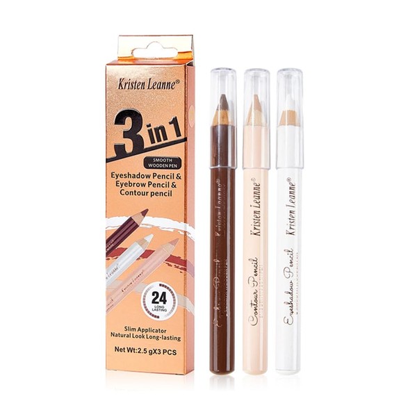 Adurello 3 in 1 Eyebrow Makeup Pencil Kit, Long Lasting