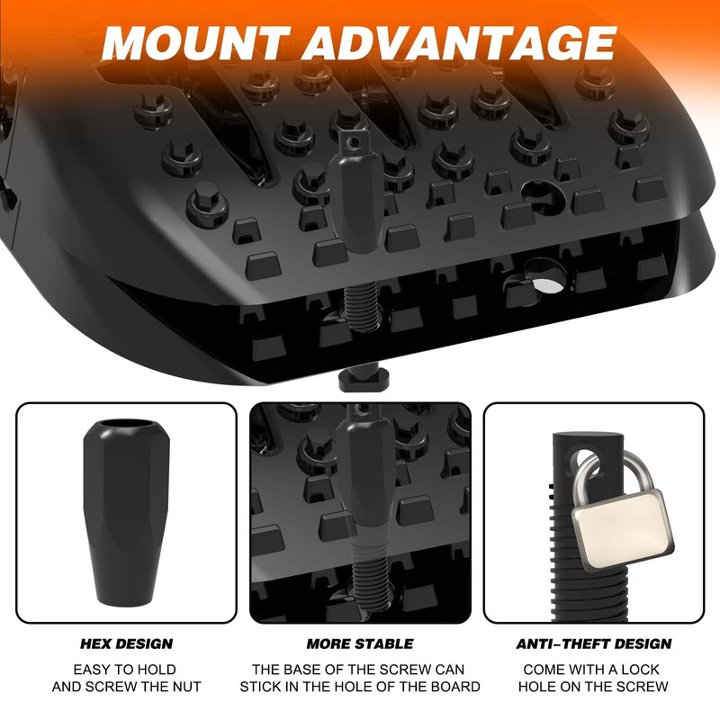 ALL-TOP Recovery Traction Boards, 2PCS & Mounting Kit, Reinforced Off