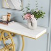 Tribesigns 55 Inch Console Table for Hallway, Faux Marble Gold