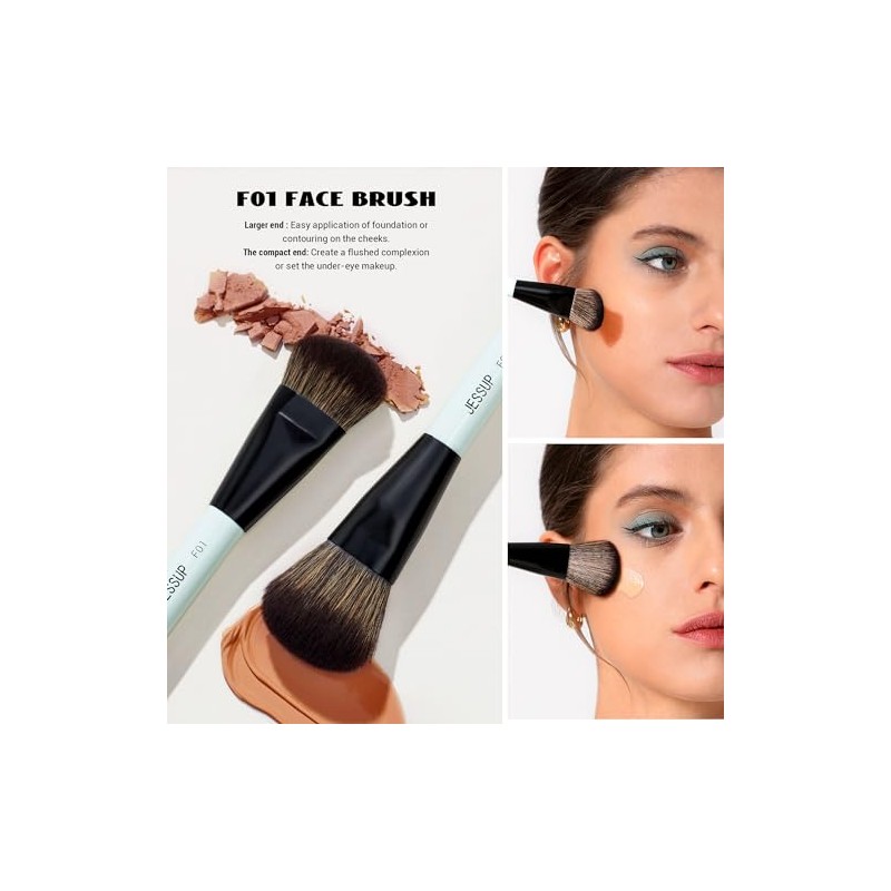 Jessup Brochas Maquillaje de Doble Punta para Base, Contorno y