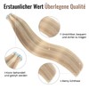 Tape-In Real Hair Extensions, Ash Blonde, 40 cm, Pack of