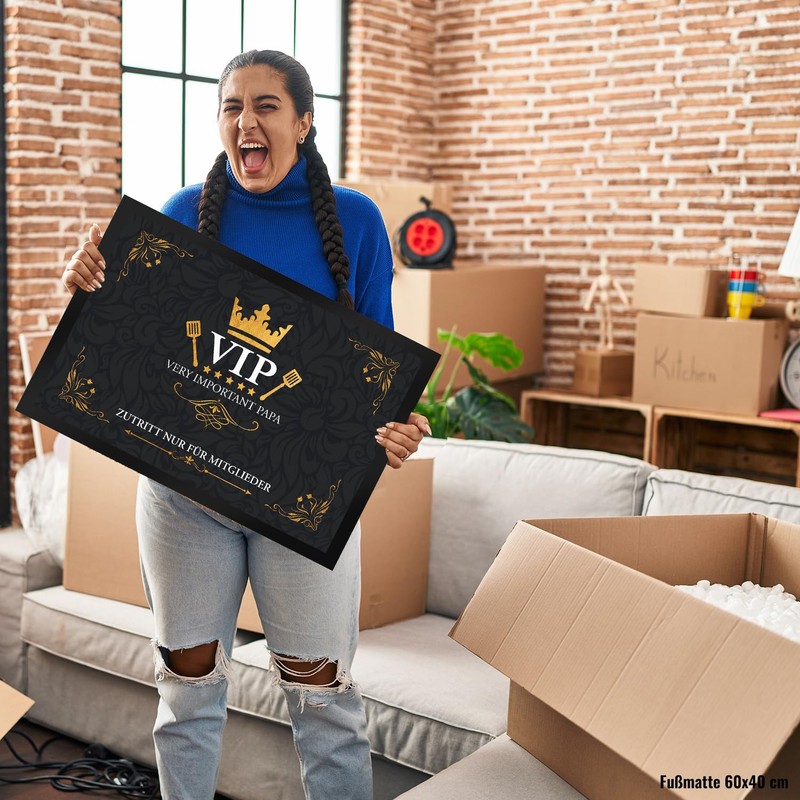 trendaffe Very Important Papa Doormat with VIP Motif