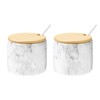 NHKRTE Marble Salt Cellar Set, 2 PCS 11oz Salt and