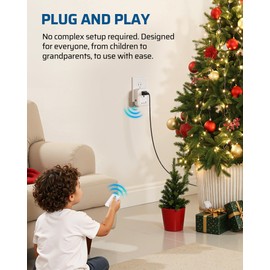 DEWENWILS Remote Control Outlet Wireless Wall Mounted Light Switch, Electrical Plug in On Off Power Switch for Christmas Decoration, No Wiring, 100 Feet RF Range, Programmable