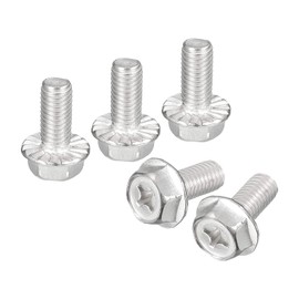 sourcing map Pack of 10 Phillips Hex Flange Bolts M8 x 18 mm 304 Stainless Steel Hexagonal Head Machines Bolts