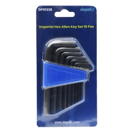 Dapetz ® 10PCs Imperial Hex Allen Key Expert Set Allan Alan Alen 1/16" - 3/8" Hex Keys Set, High-Performance Tool Steel Comes with Handy Clip Case for Storage