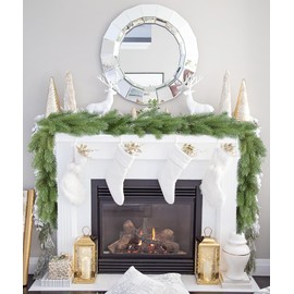 JoyHome 6FT Pine Christmas Garland, Artificail Christmas Greenery Garland,Realistic Cedar Garland Cypress Garland for Holiday Mantel Fireplace Table Centerpiece Decoration