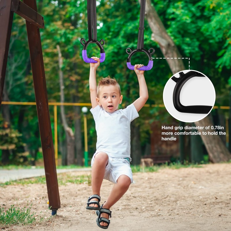 EXQ Home Kids Gymnastic Rings Pull up Rings for Chlidren