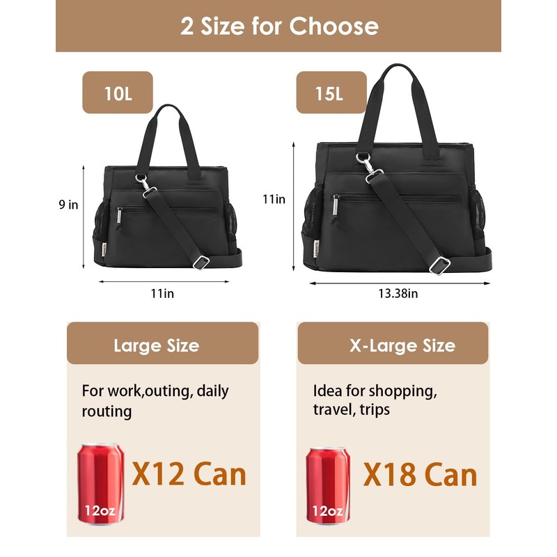 GLENKEY Versatile Lunch Box Stylish Bag - Large Insulated Tote