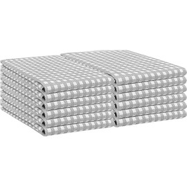 Wholesale Trade Dealz 10 Pack Wonderdry Tea Towels 100% Cotton Kitchen Dish Cloth Long Lasting Quick Absorbent Bar Catering Cloth (Silver)