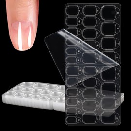 300 Pcs Waterproof Nail Glue Stickers, Nail Stickers for Press Ons 10 Sheets 15 Sizes Double Sided Jelly Glue Sticky Nails Bond for Manicure