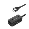 USB Outlet, Power Strip, 2 AC Outlets, 3 USB Ports, Extension Cord, 3.9 ft (1.5 m), Small, Tap USB, Charging Tap, Octopus, Table Tap, Compact (Black)