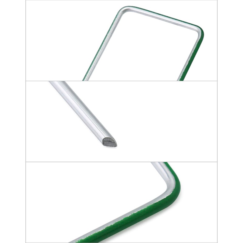 QWORK® Pack of 50 Ground Anchors, Half Green, 150 mm