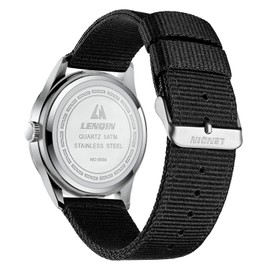 LN LENQIN Mens Watches Military Watch Field Watch Analog Quartz Watches for Men Waterproof Wrist Watches with Date Nylon Band Army Tactical Sports Watch