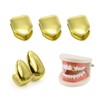 UAIAGM 4PCS Gold Grills for Teeth Single Tooth Cap Gold