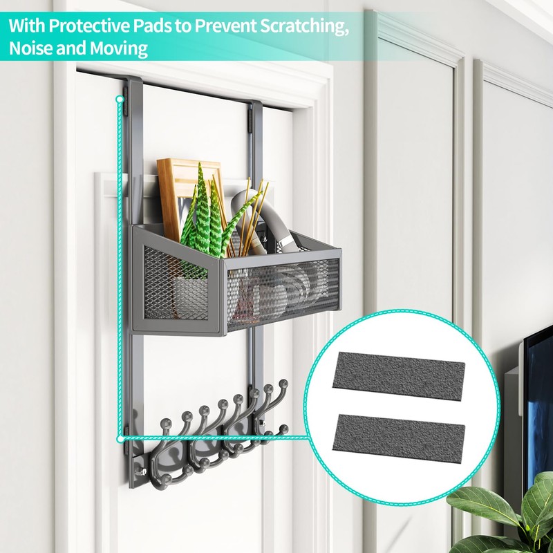 HapiRm Over The Door Hooks - Easy Installation Door Hanger