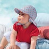 Sterntaler Baby Girls' Peaked Cap Ties, Neck Protection and Grapefruit