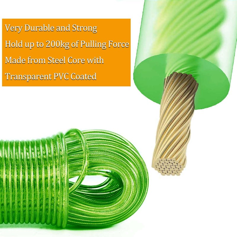 Washing Line Rope Strong, 20m Heavy Duty Extra Strong Steel