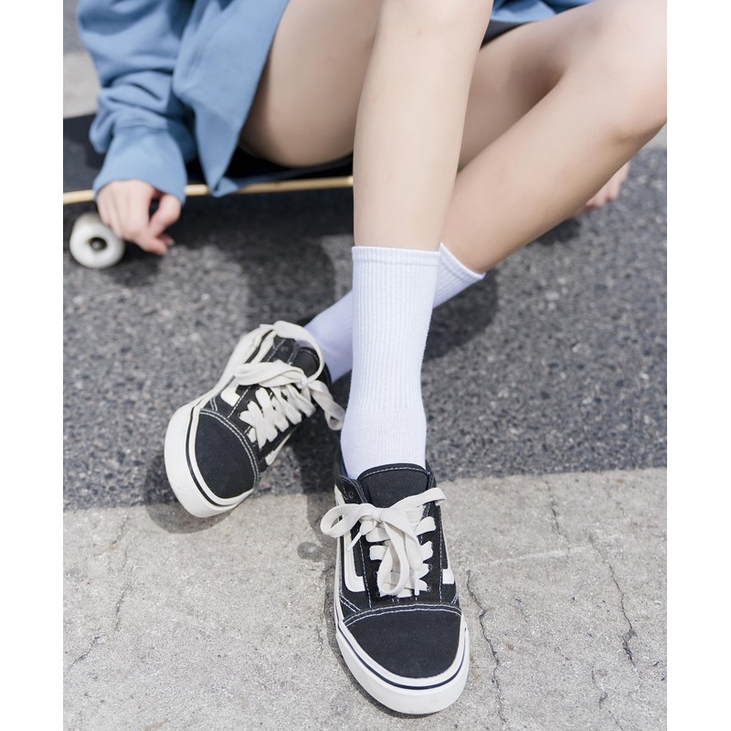Irisbear White Crew Socks for Women 6-9 Athletic Running Hiking