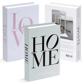 Decorative Books, Set of 3 Decorative Books, Decorative Books, Fake Decorative Books with Storage, Stackable for Office, Home Decor, Bookcase, Coffee Table, Display Shelves (White, 3-Piece Books