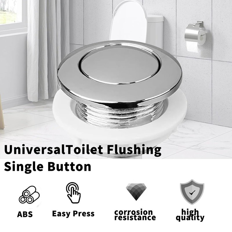 2Pcs Toilet Flush Buttons, 38mm Single Flush Toilet Push Buttons,