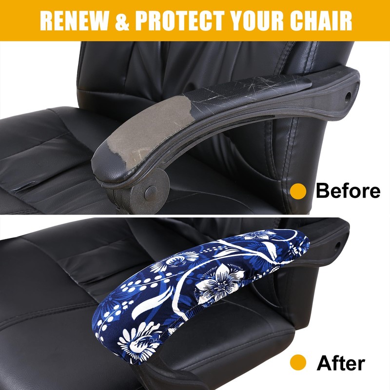 Smiry Stretch Printed Office Chair Armrest Covers, 2 Pcs Soft