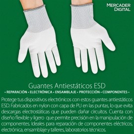 Par Guantes Antiestática Esd Reparación Electrónica Celular